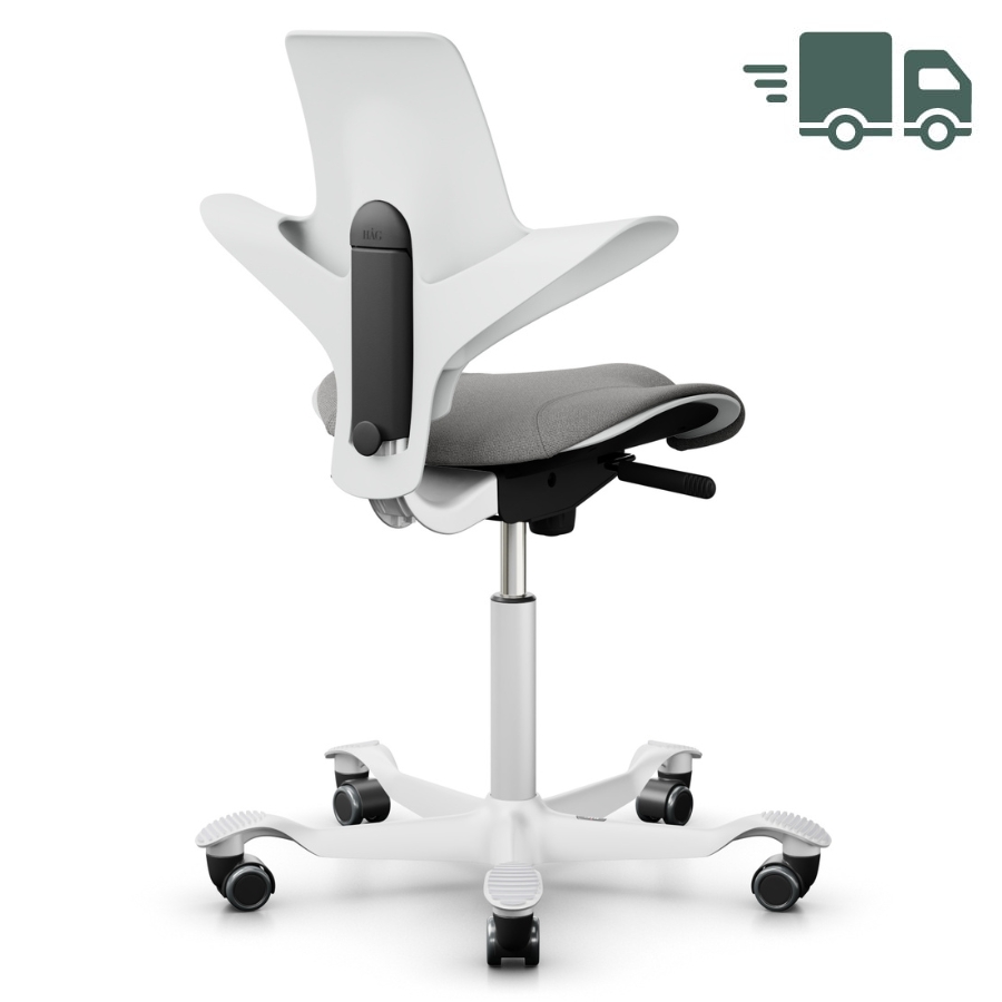 HAG CAPISCO PULS 8020 | White Edition mit Polster in Hellgrau | Gestell weiß