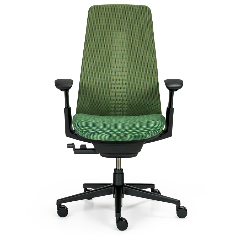 HAWORTH Fern Bürodrehstuhl grün mit Netzrücken - Gestell Front