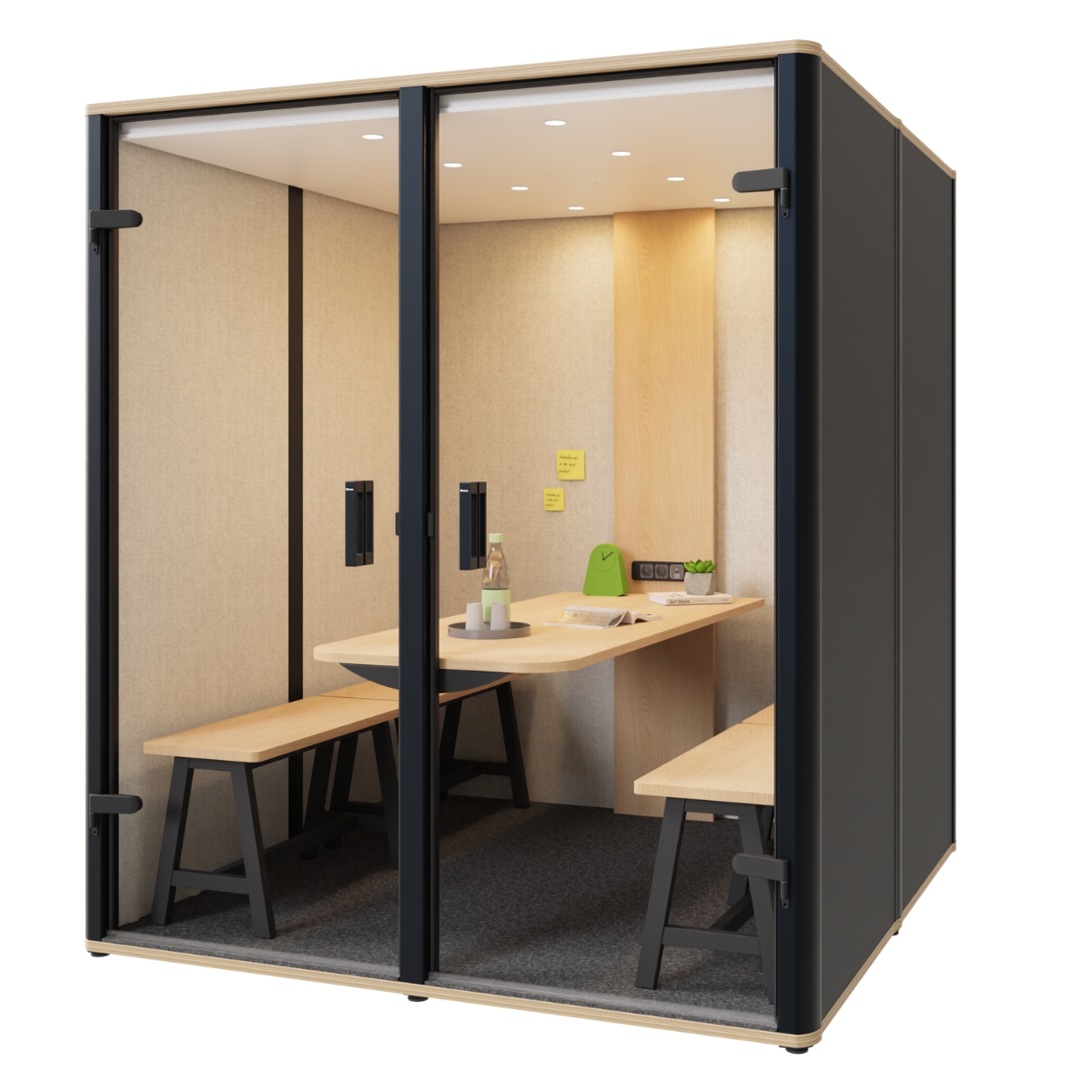 BOSSE Bosselino Meetingbox Quattro | Akustikbox für 4 Personen | Black Edition