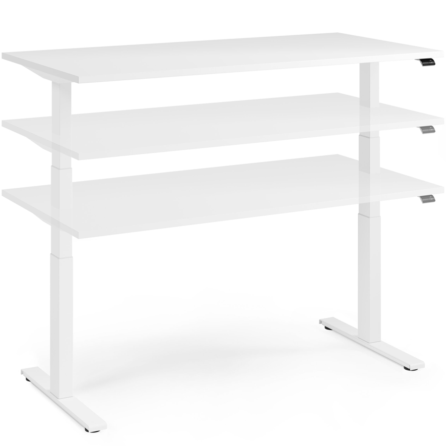 fm FOURACTION 132 Schreibtisch | Gestell weiß | Platte weiß | Höhenverstellbar