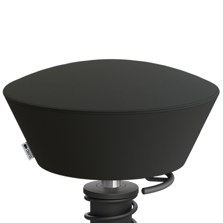 Aeris Swopper Kunstleder Uruguay schwarz mit Gleitern - Nahaufnahme