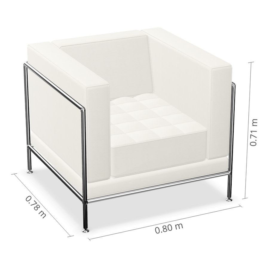 Bosse Modul Space Sessel in Leder Weiß Bemaßung