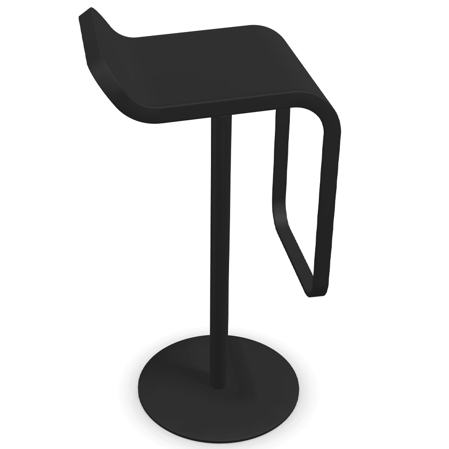 lapalma LEM S81 Barhocker 80 cm fix - Gestell u. Sitz schwarz - Seitenansicht
