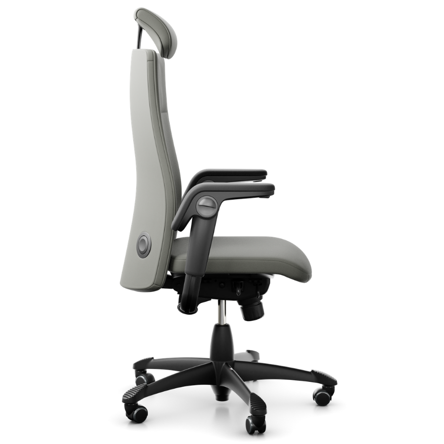 HAG Tribute 9031 Chefsessel Fußkreuz und Gestell komplett schwarz - Seitenansicht