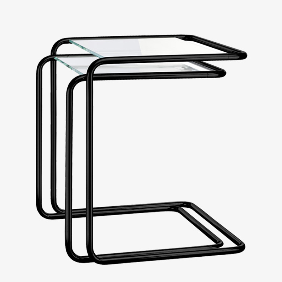 THONET Beistell- und Satztisch SET B 97 mit Glasplatte | Gestell schwarz