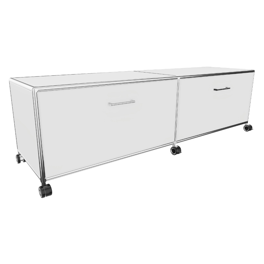 Bosse TV-Board Höhe 1 OH Breite 160 cm in Melamin Weiß mit Klappe