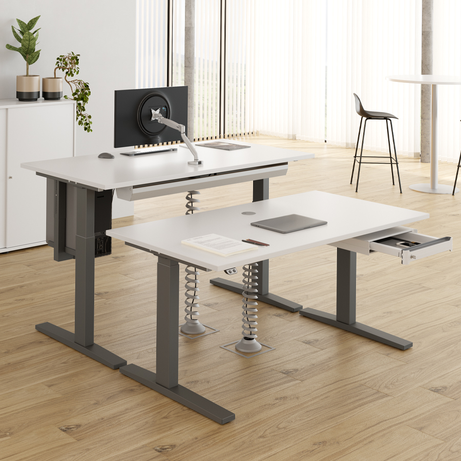 RWH Action Schreibtisch elektrisch verstellbar - weiß/graphit