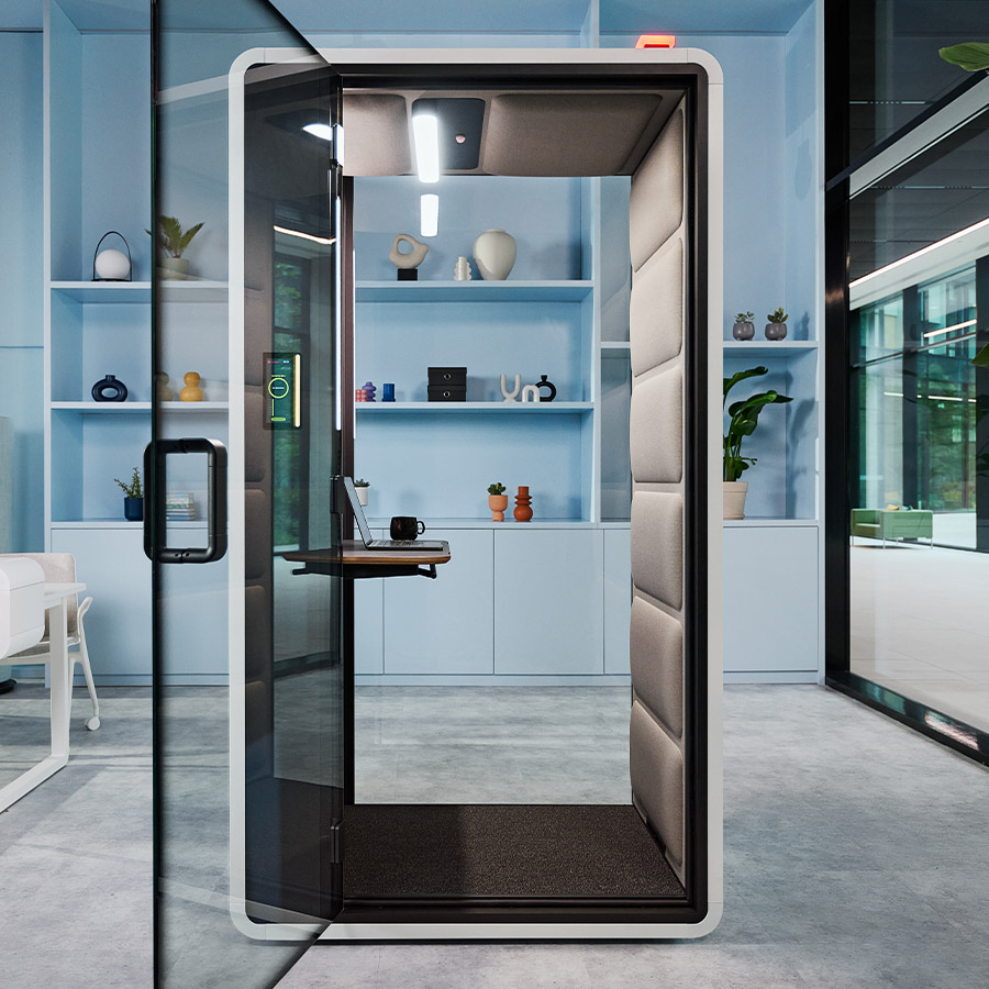 Hushfree.S Akustikbox Korpusfarbe weiß, Stoff Beige