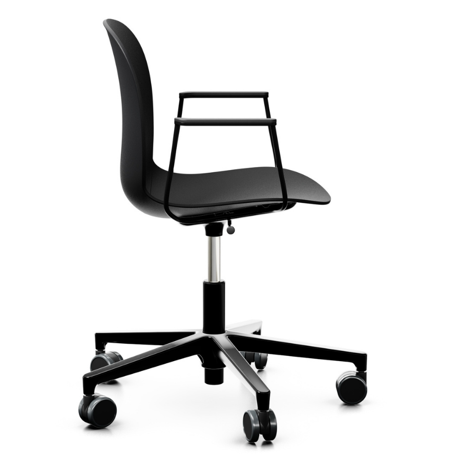 Profim Noor (6070) Bürostuhl auf Rollen mit Armlehnen Gestell schwarz - Seitenansicht