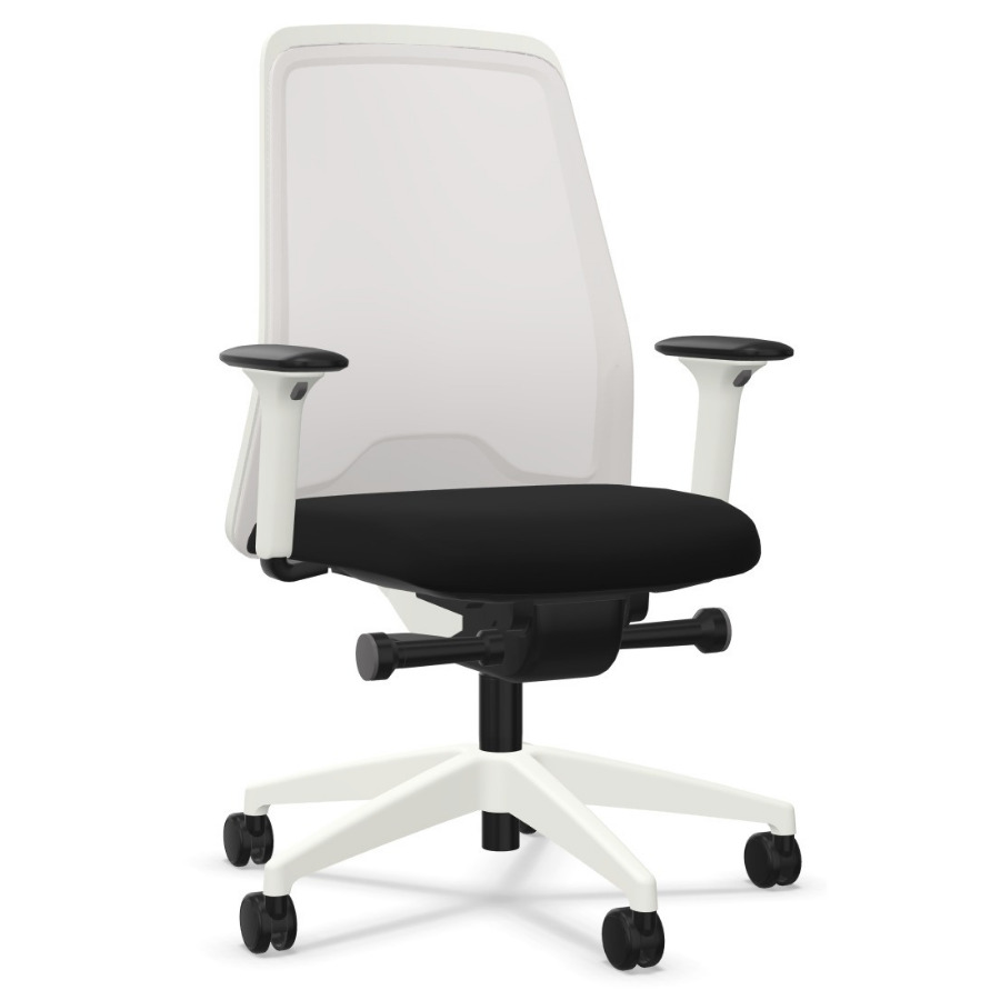 Interstuhl EVERYis1 EV261 weiß mit FLEXTECH Netzrücken weiß Polster schwarz