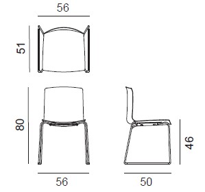 Arper-Catifa-46-0468-Abmessungen-ohne-Armlehnen