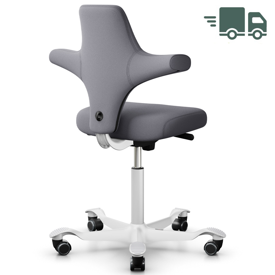 HAG CAPISCO 8126 Stoff Xtreme grau mit flachem Sitz - Gestell weiß