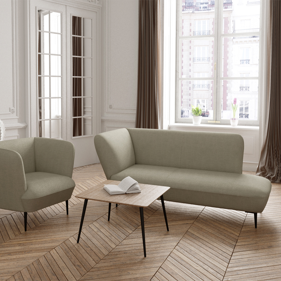 W. Schillig Chaiselounge Ella mit Metallfüßen