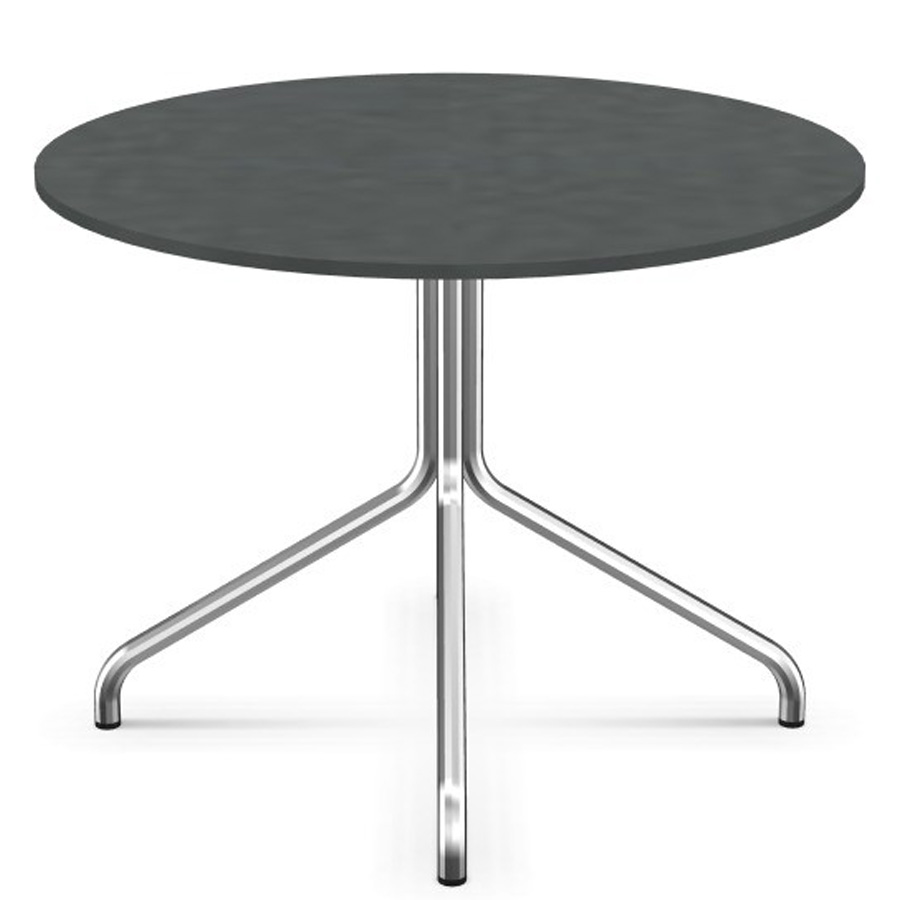 Profim Beistelltisch SH40 mit Spinnenfuß in Aluminium poliert - Platte HPL grau