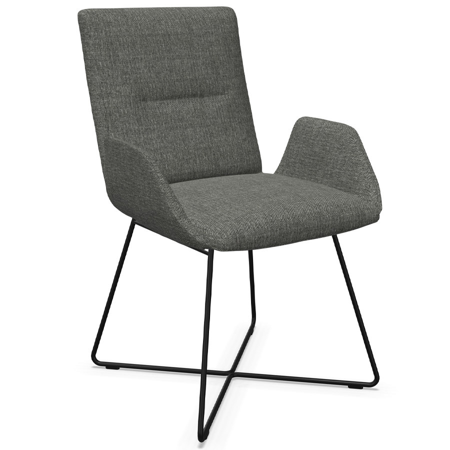 W. Schillig Stuhl mit Armlehnen u. Drahtrohrgestell