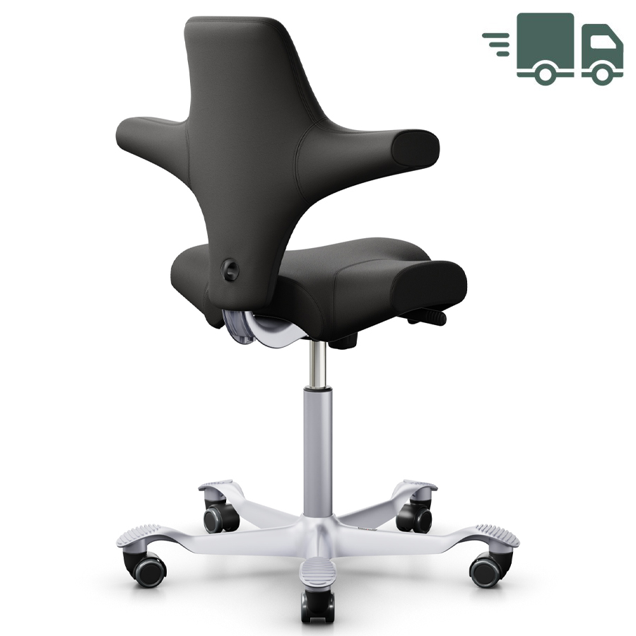 HAG Capisco 8106 Bezug Elmosoft schwarz - Gestell silber - 200mm Gasfeder