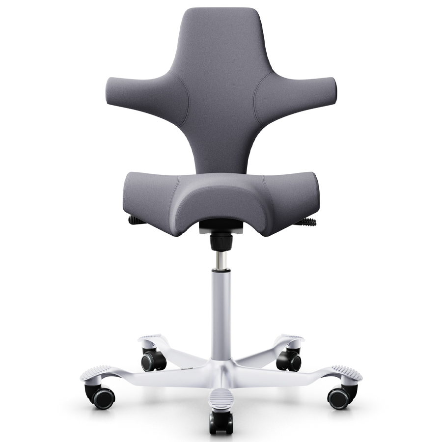 HAG Capisco 8106 Stoff Xtreme grau 081 Gestell silber - Frontansicht