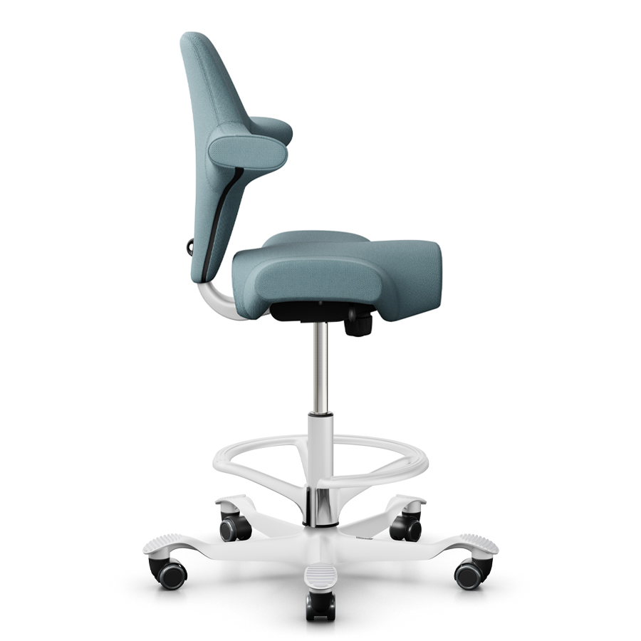 HAG Capisco 8106 Stehhilfe mit Fußring - Bezug Select 67098 - Gestell und Fußring weiß