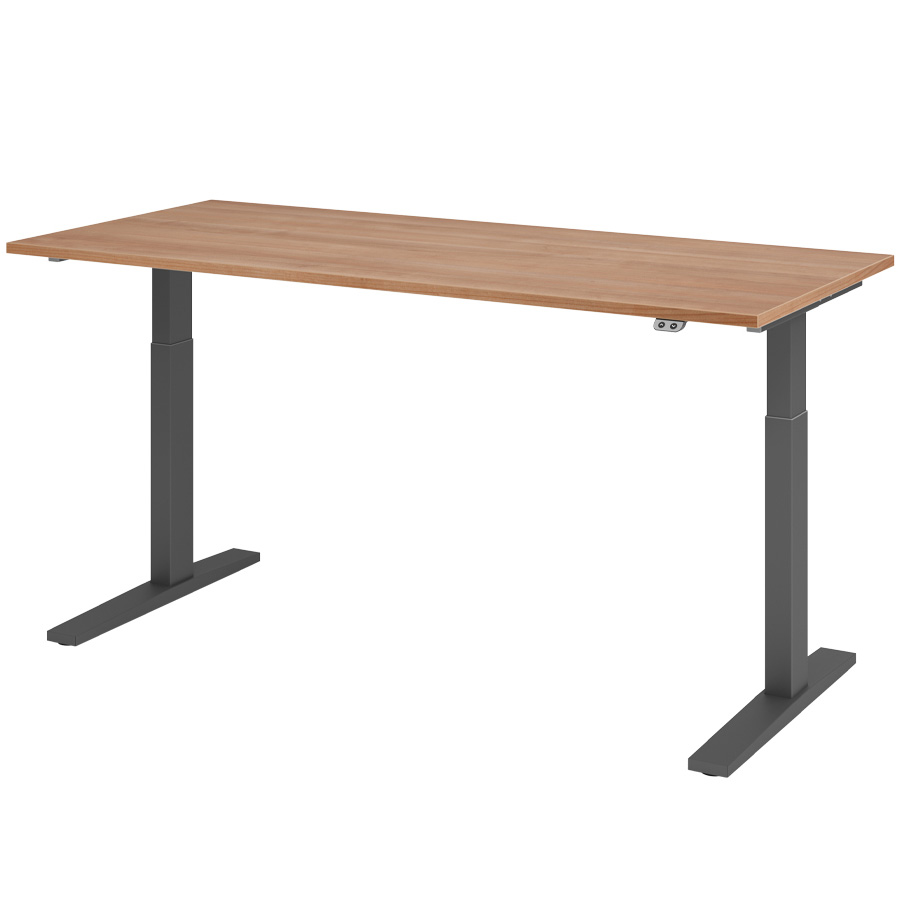 RWH Action Schreibtisch elektrisch verstellbar - Nussbaum - Breite 180 cm