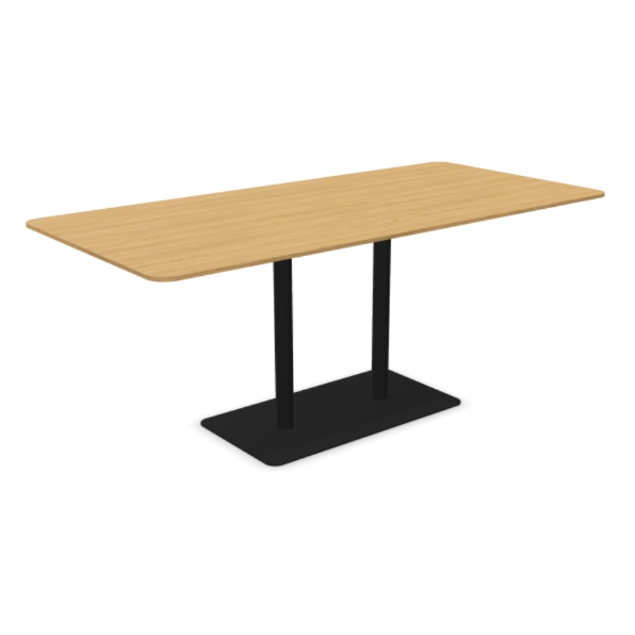 Profim Tisch T180 - Platte Furnier Eiche - Gestell RAL 9005 schwarz