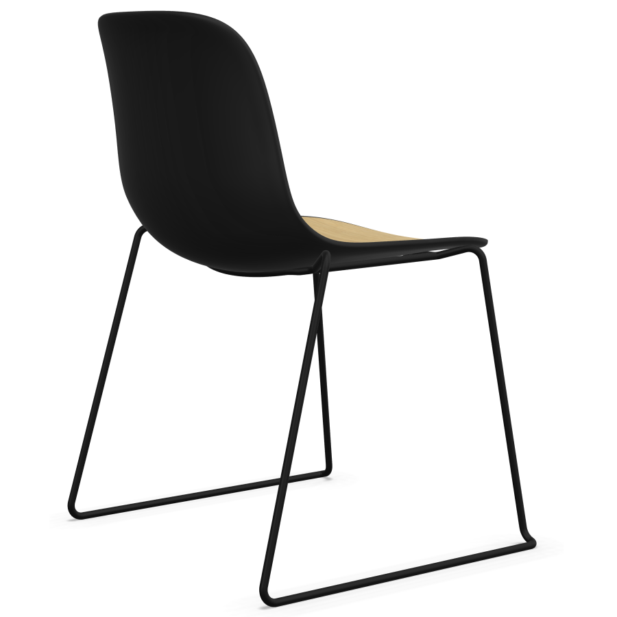 Lapalma SEELA S310 schwarz mit Eichensitzfläche Rückansicht