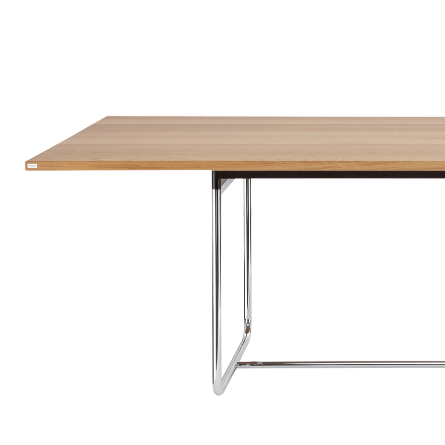 THONET Allrounder-Tisch S 1070 Buche gebeizt - Gestell chrom - Nahaufnahme