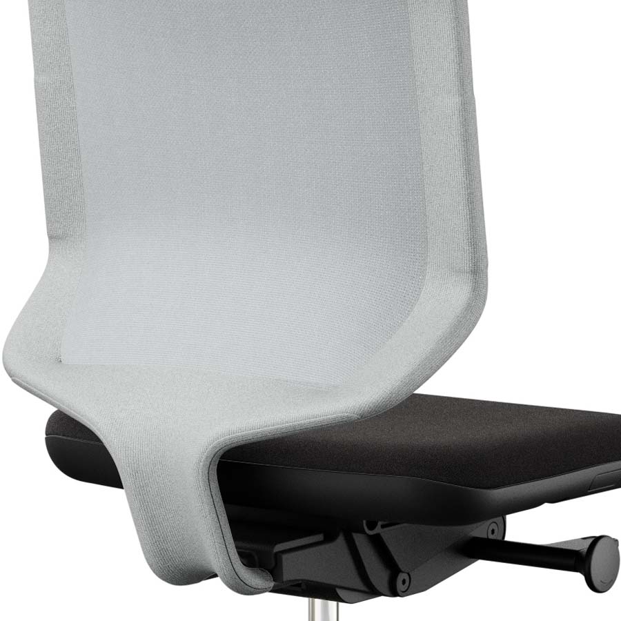 Giroflex 434-3019 steingrau mit Kunststoff-Fußkreuz - Nahaufnahme