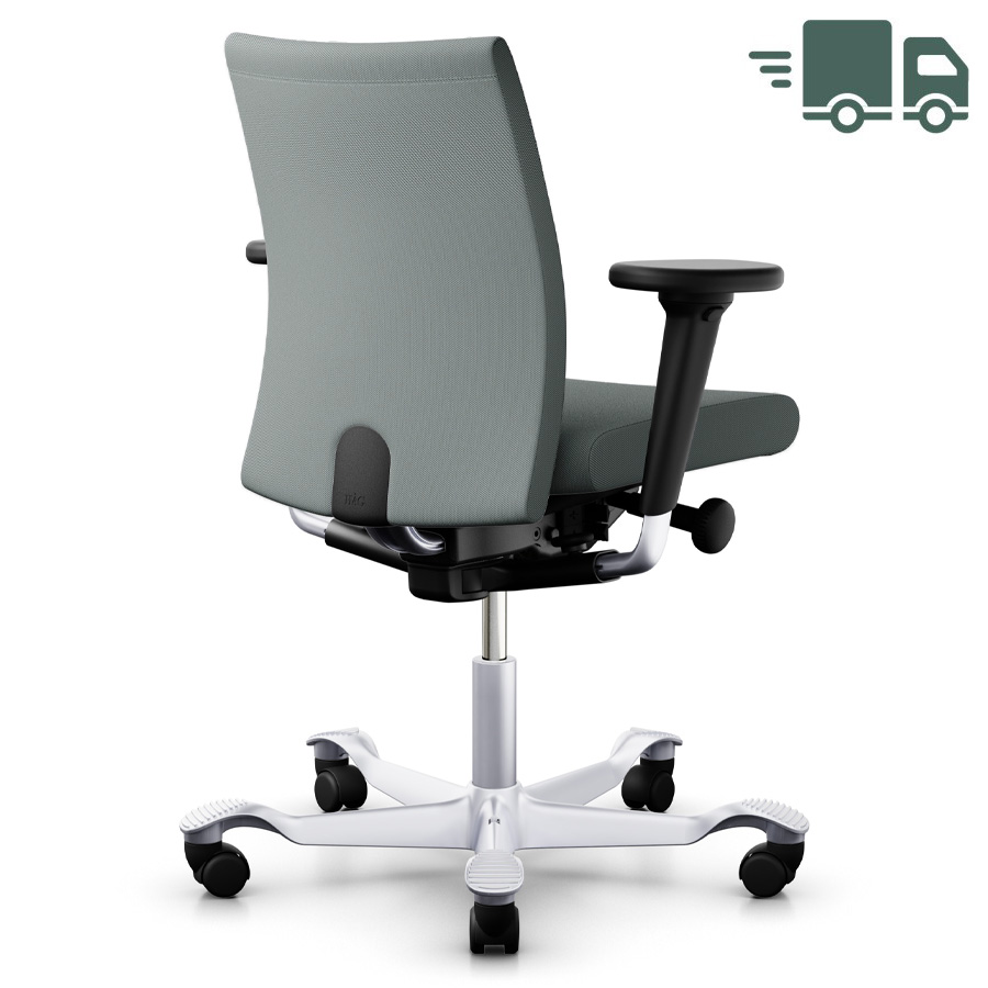 HAG Creed 6004 Bürostuhl silber mit mittelhoher Rückenlehne - Bezugsstoff Re-wool 0828 hellgrau