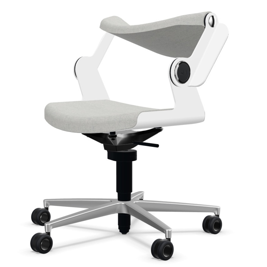 König+Neurath BALANCE.CHAIR pulverbeschichtet weiß / Fußkreuz alu poliert