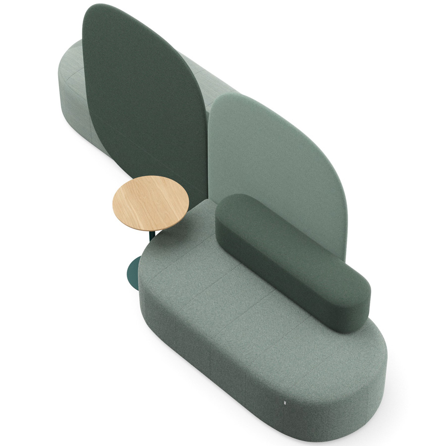 Profim Revo Besprechungsinsel gerade Form grüne Konfiguration