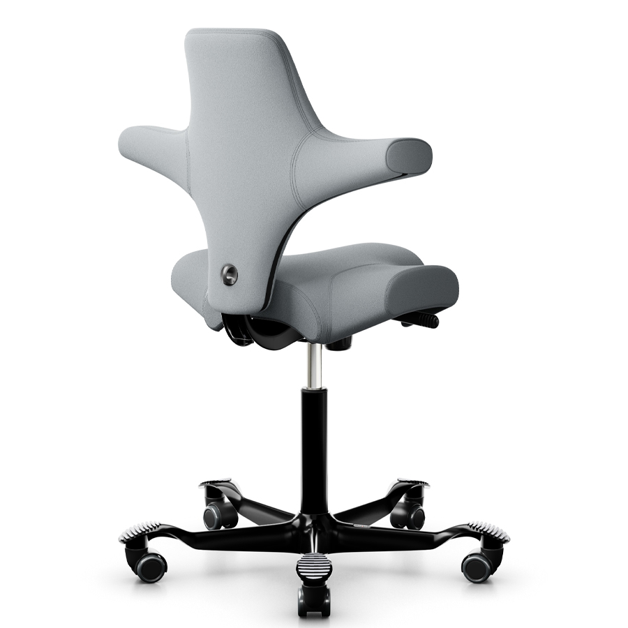 HAG Capisco 8106 hellgrau 094 mit schwarzem Gestell von hinten