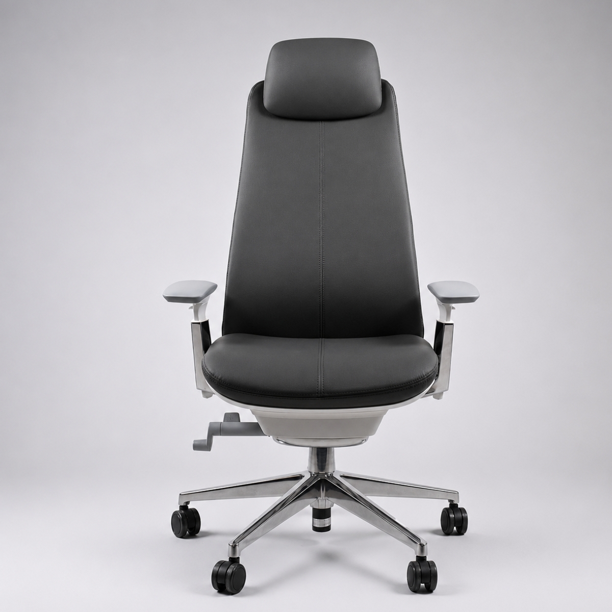 haworth fern bürostuhl leder grau Ansicht 1