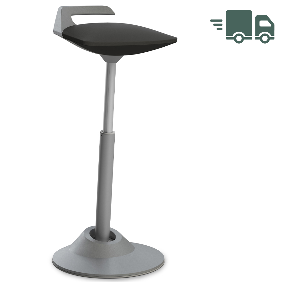 Aeris Muvman Stehhilfe Kunstleder schwarz - High-Feder - Gestell grau