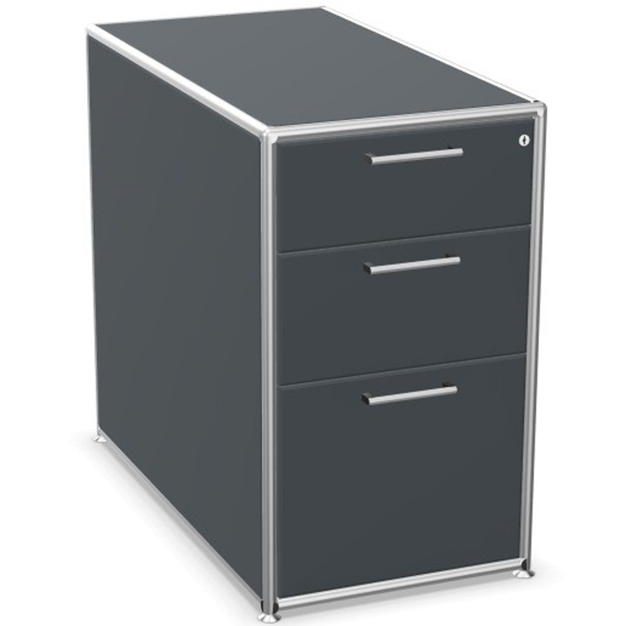 Bosse Modul Space Standcontainer auf Stellgleiter in Melamin Anthrazit mit Chrom