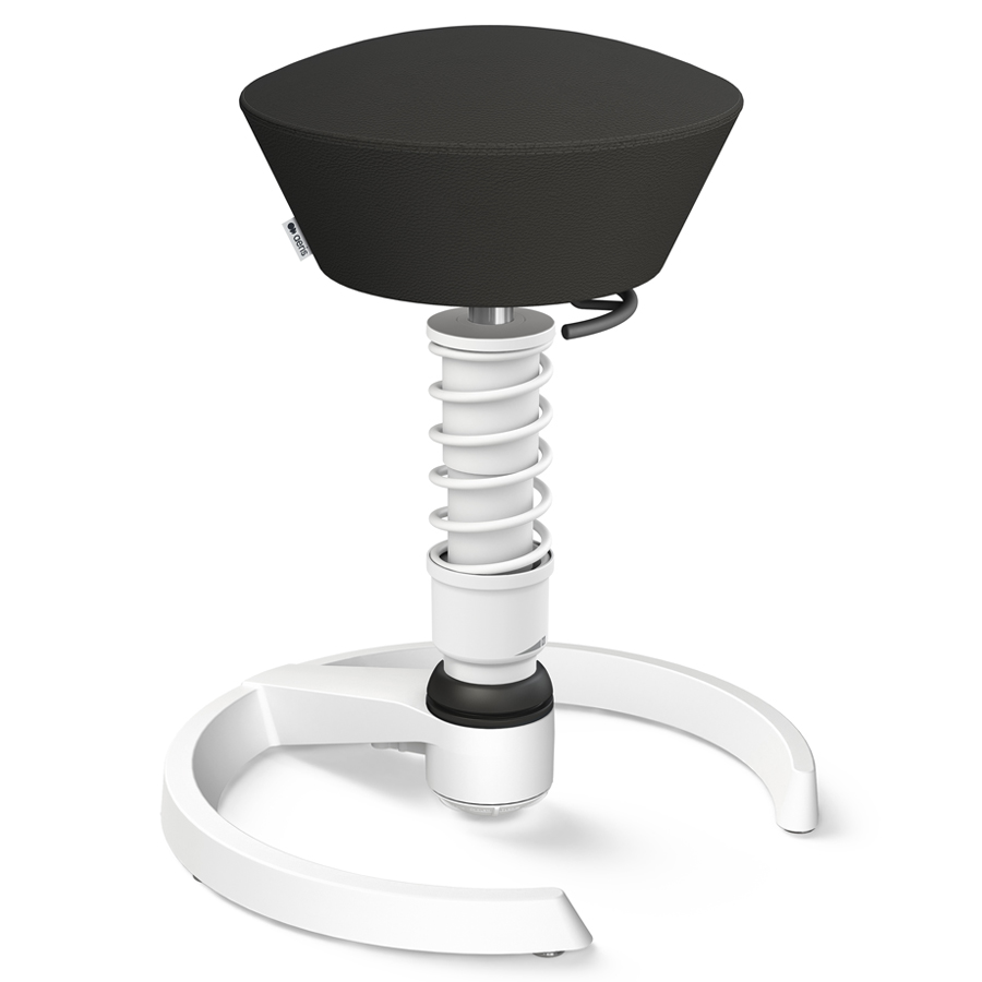 Aeris Swopper Echtleder schwarz - Gleiter - Gestell weiß - High-Feder