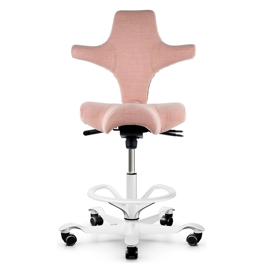 HAG Capisco Remix rosa - Stehhilfe mit Fußring - Gestell weiß - Front