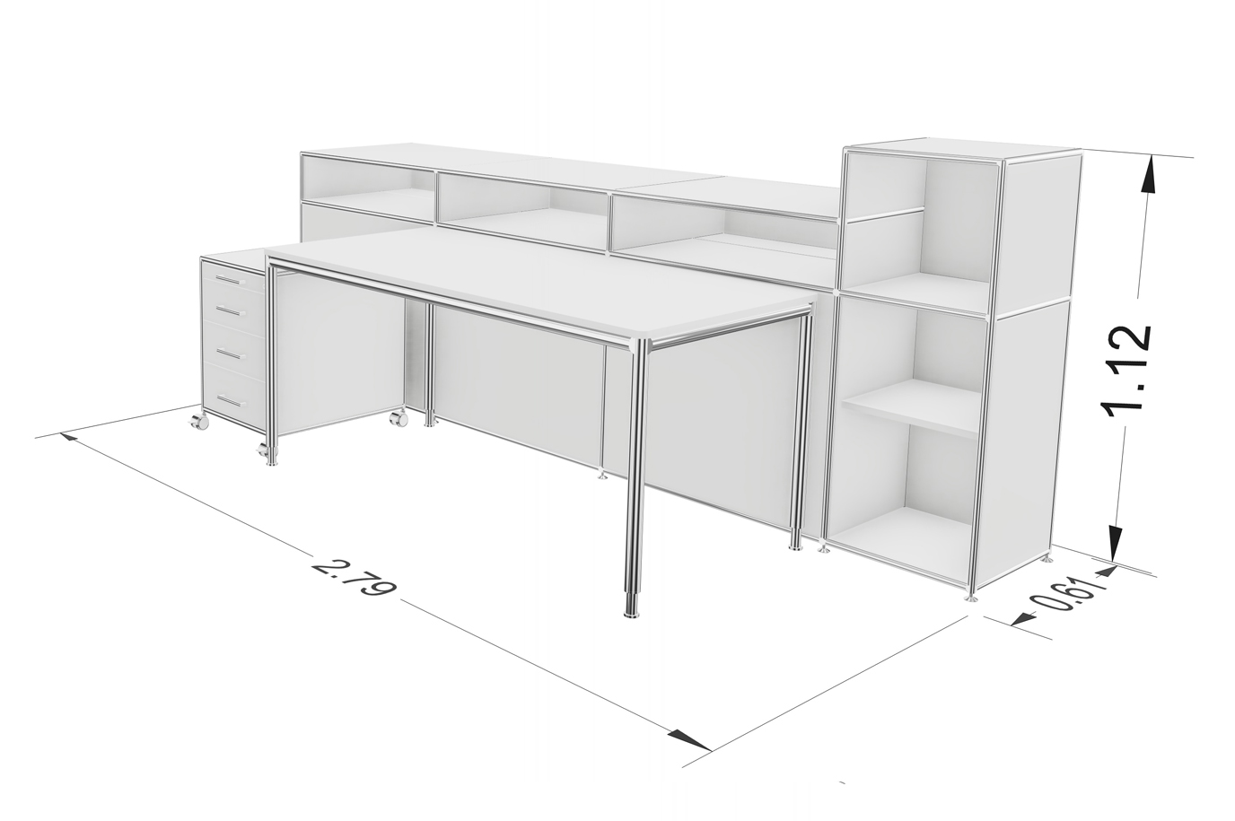 Bosse Modul Space Empfangstheke 4 Bemaßung