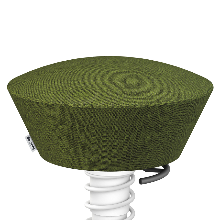 Aeris Swopper Capture Wolle grün meliert - Rollen - Gestell weiß - Nahaufnahme