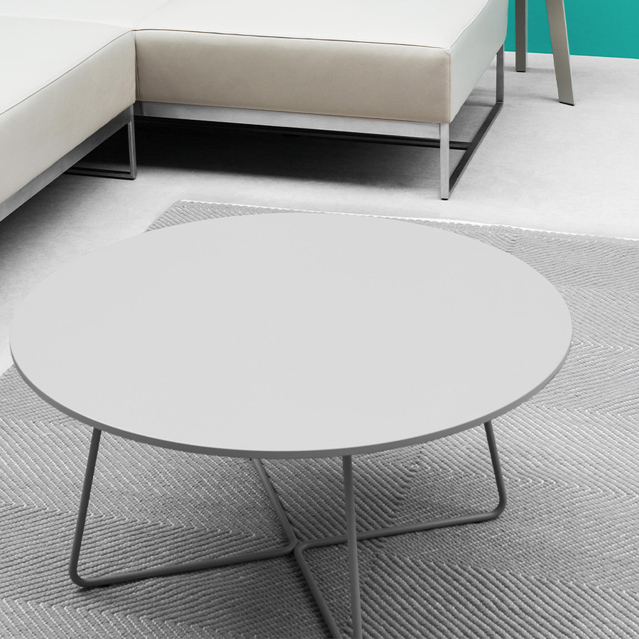 Noti Mishell Beistelltisch mit Kufengestell Tischplatte weiß, Kufengestell graphit