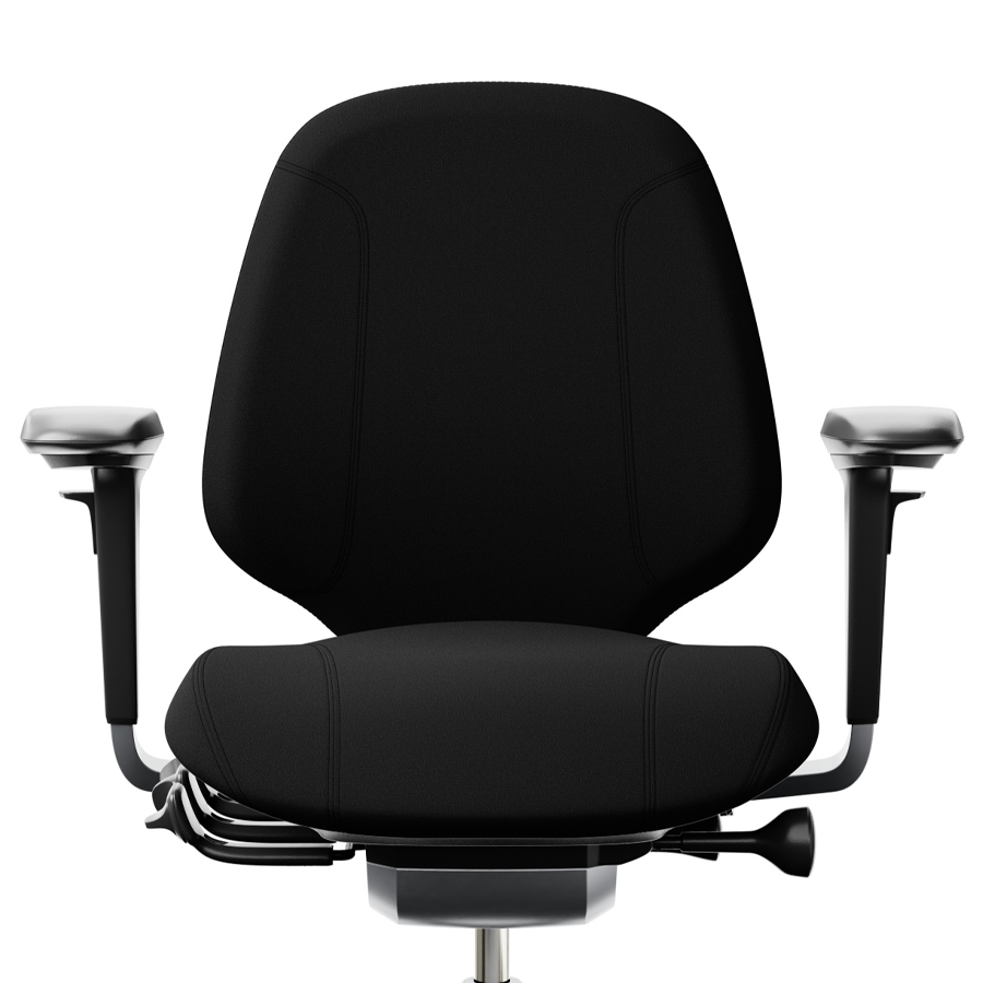 RH Mereo 200 silver mit halbhoher Rückenlehne - Gestell silber - Armlehnen Nahaufnahme