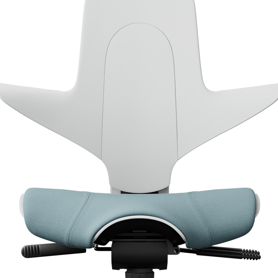 HAG Capisco Puls 8020 weiß mit Polster Select glacier blue 67098 Detail