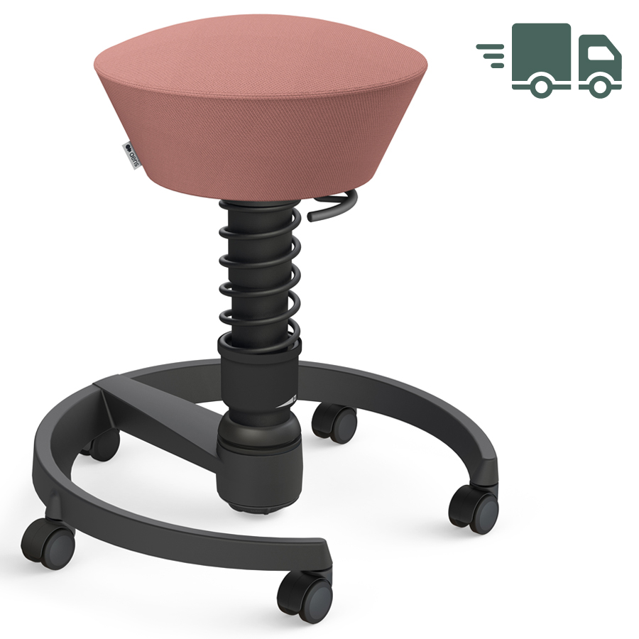 Aeris Swopper Select Wolle blassrosa - Rollen - Gestell schwarz - Standardfeder