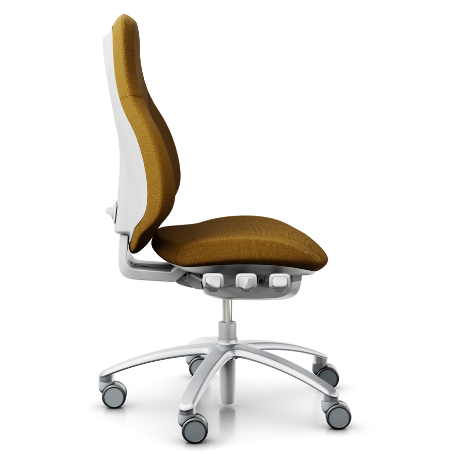 RH Mereo 220 silver-grey mit hoher Rückenlehne - Stoff capture ocker - Seitenansicht