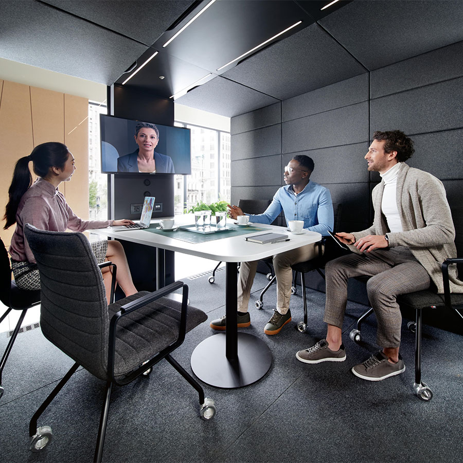 Hushoffice Hushmeet.L Akustikbox konfigurierbar in Wool Pewter