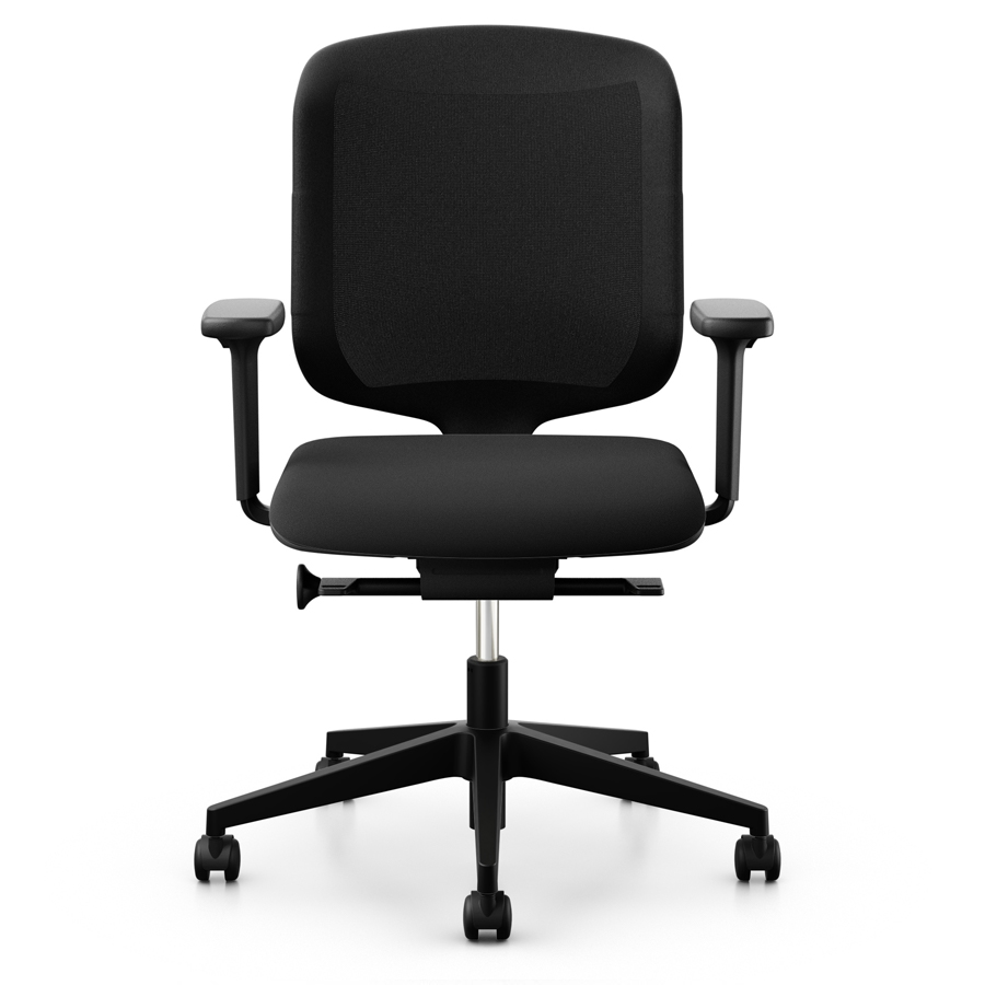 Giroflex 434-3019 schwarz mit Kunststoff-Fußkreuz - Frontansicht