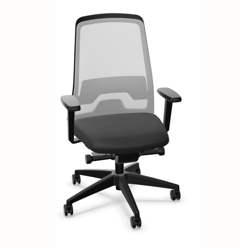 Interstuhl Every EV21E 142E Netz weiß, Polster schwarz