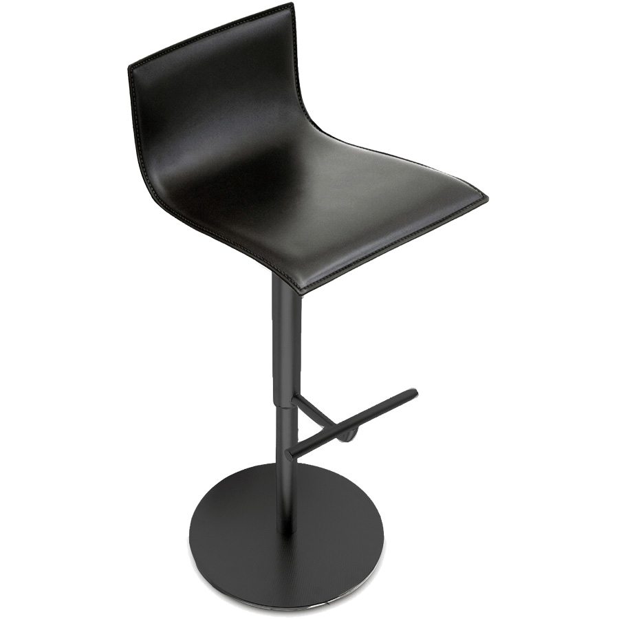 lapalma Thin Barhocker - Gestell schwarz -Sitzschale Leder schwarz