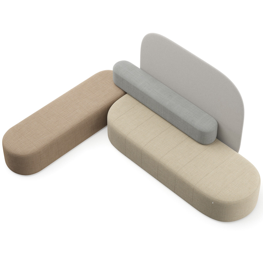 Profim Revo Besprechungsinsel L-Form sandfarbene Konfiguration