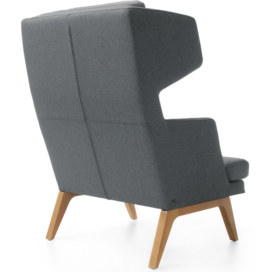 Profim October 2-Sitzer Sofa hohe Rückenlehne - Stoff Synergy LDS16 - Gestell Holz Buche