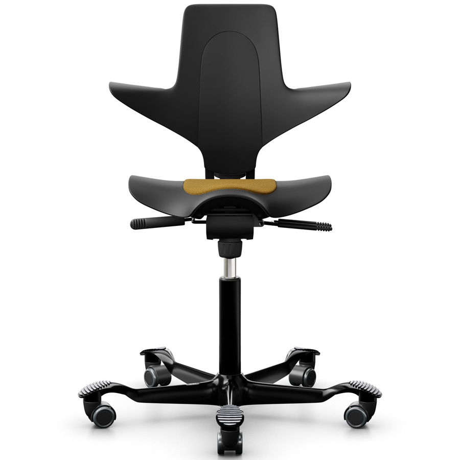 HAG Capisco Puls 8010 schwarz mit Kissen Ocker Ansicht Front